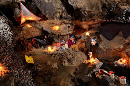 Cave camping