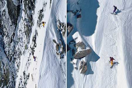 Working in tandem, on Aiguille du Moine