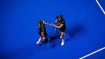 Delfi Brea and Bea Gonzalez perform at Asuncion Premier Padel P2 in Asuncion, Paraguay on May 19, 2024.