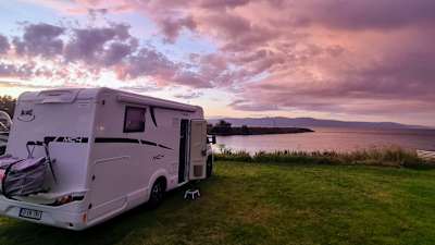 Rulota Ioanei în camping lângă Trondheim, Norvegia