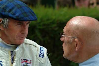 Portrait du pilote de Formule 1 écossais Jackie Stewart.
