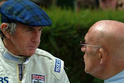 Portrait du pilote de Formule 1 écossais Jackie Stewart.