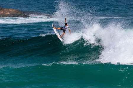 Joao Chianca surfing in his hometown of Saquarema, Brazil