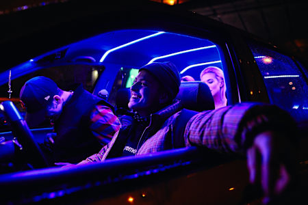 Focení během příprav 9. scény v autě