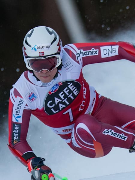 Henrik Kristoffersen performs at the FIS Alpine Skiing Giant Slalom competition in Alta Badia, Italy on December 20th, 2015 
