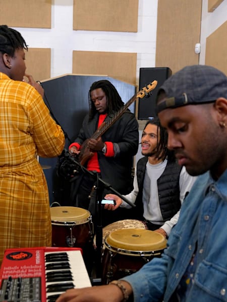 Musicians Yohan Kebede, Onome Ighamre and Mutale Chasi