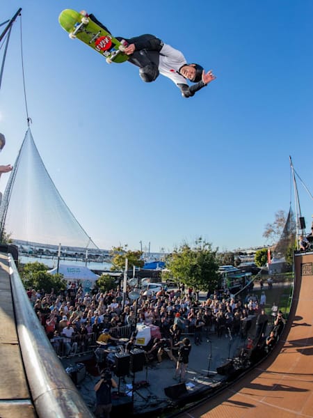 O brasileiro no Wonderfront Festival no Ruocco Park em San Diego.