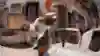 El B-Boy Sunni hace un freeze y señala a la cámara.