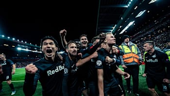 FC Red Bull Salzburg seen during the Champions League match against FC Liverpool in Liverpool, England on October 2, 2019.