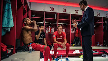 Erling Haaland seen during the UEFA Champions League match against KRC Genk at the Red Bull Arena in Salzburg, Austria on September 17, 2019.