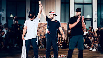 Grazy is proclaimed as a winner of the Red Bull BC One Cypher in Malaga, Spain on October 5, 2019.