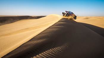 Nasser Al-Attiyah (QAT) of Toyota Gazoo Racing races during stage 8 of Rally Dakar 2020 from Wadi Al Dawasir to Wadi Al Dawasir, Saudi Arabia on January 13, 2020.