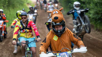 Participants perform during the Raid on Eisenerz during the Red Bull Erzberg Rodeo in Eisenerz, Austria on June 17, 2022. 