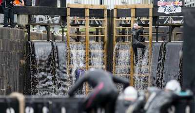 People climb the lochs in Scotland during Red Bull Neptune Steps.