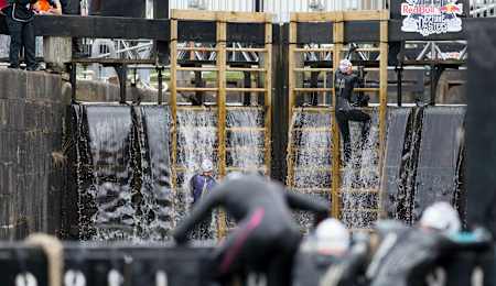People climb the lochs in Scotland during Red Bull Neptune Steps.