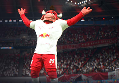 Bulli evinde! Red Bull Arena'daki RB Leipzig maskotu