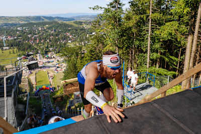 Tomas Celko, the male winner of the 400 metre Wielka Krokiew COS ski-jump during the Red Bull 400 in Zakopane, Poland on June 29, 2019.