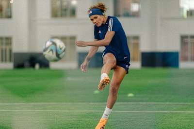 Trinity Rodman during football training at The St. James in Springfield, Virginia.