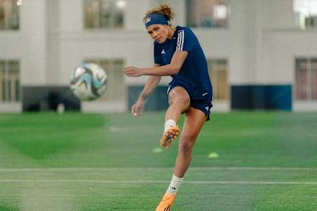 Trinity Rodman during football training at The St. James in Springfield, Virginia.