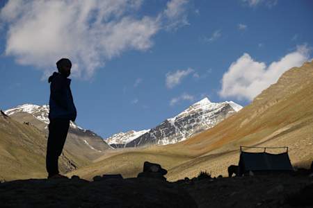 Mount Stok Kangri seen snowcapped in the background