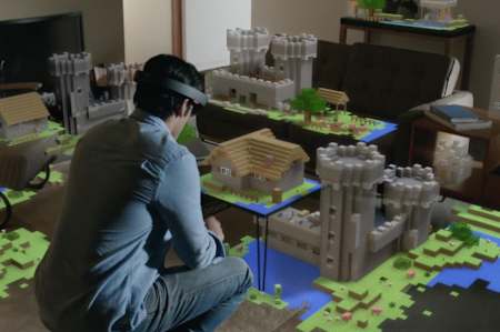 Maqueta de realidad aumentada de Minecraft con Microsoft HoloLens