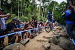 A cross-country athlete races at the 2019 Brazilian National XCO Champs in Petropolis, Brazil.