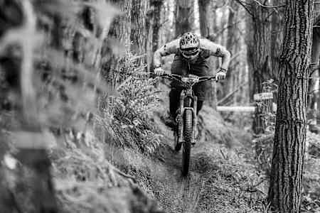 Wyn Masters rides the Kung Fu Walrus bike trail in New Zealand.