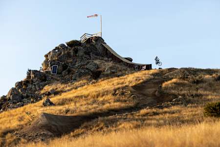 Brook Macdonald begins a run on his Dream Track course at Woodstock Farm, Motueka, New Zealand.