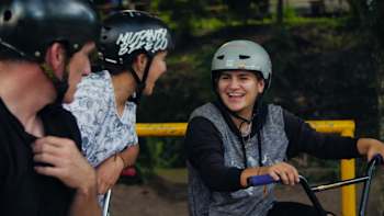 Queen and Liz Villegas seen during production of their episode of The Way of the Wildcard.