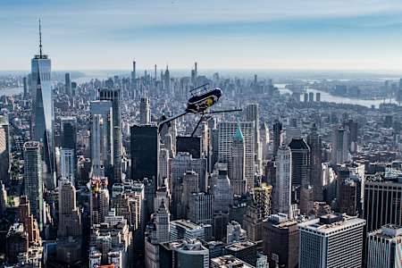 Aaron Fitzgerald, performs flips, barrel rolls and nose dives in NYC