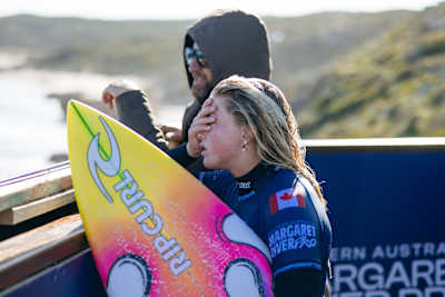 Erin Brooks feels the strain of a bad result at Margaret River.