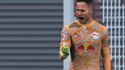 Peter Gulacsi celebrates a save in FC 26.