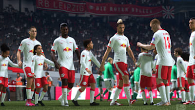 RB Leipzig in EA FC 26 entering the pitch.