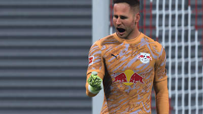Peter Gulacsi celebrates a save in FC 26.
