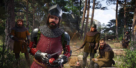 Screenshot aus Kingdom Come: Deliverance 2 zeigt eine Gruppe Banditen. 