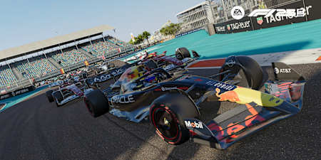 Screenshot aus F1 25 zeigt Max Verstappen beim Grand Prix von Miami