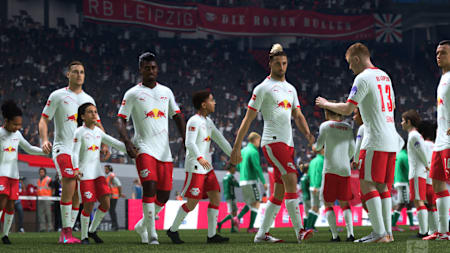 RB Leipzig in EA FC 26 beim Einlaufen auf den Platz.