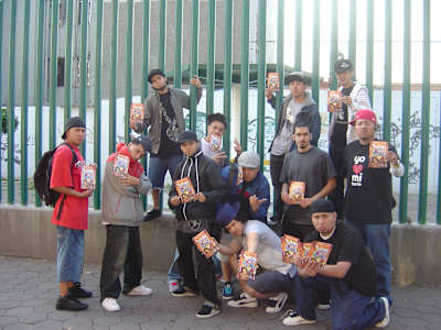 Members of Squadron with the promoters of Reyes del Asfalto in Mexico City