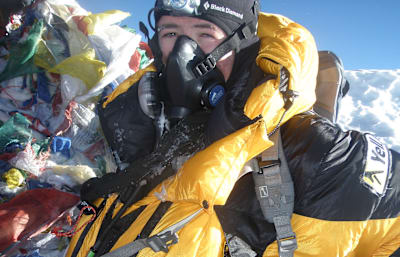 Dieumegard-Thornton shortly before reaching Everest's summit