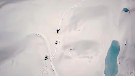 Andrzej Bargiel and team seen on their ascent of K2 in Pakistan on July 18, 2018. The Polish ski mountaineer made history this Sunday as the first man to ski down from the summit of K2.