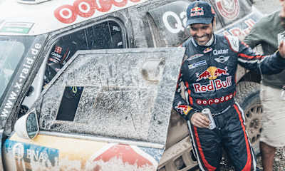 Nasser Al-Attiyah at the end of a tough day