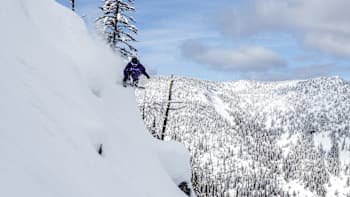 Yuka Fujimori skis down a slope on February 28, 2026 at Whitewater Mountain Resort in Nelson, BC, Canada