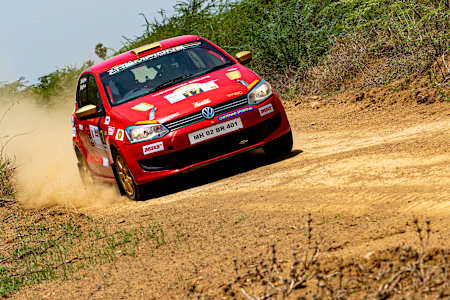 Rally driver Dr Bikku Babu competes at Indian National Rally Championship round in Chennai.