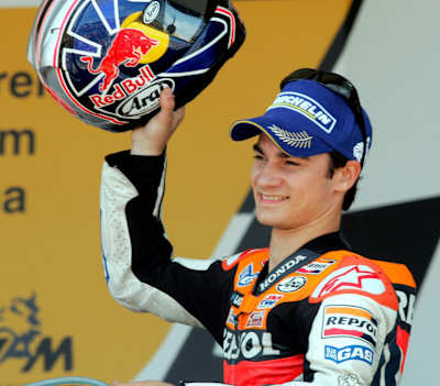 A photo of MotoGP rider, Dani Pedrosa. He has announced his retirement.