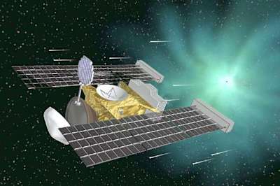 Helios 2 A computer-generated image of Helios 2 in space.