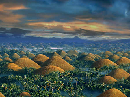 The Chocolate Hills of Bohol Island, Philippines