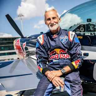 Peter Besenyei with his raceplane.