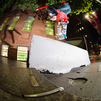 Jae Overton, kickflip frontside noseslide, 2017.