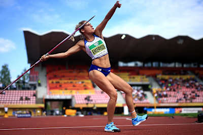 Niamh competing in javelin at the IAAF World U20 Championships 2018