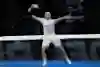 In 2024, Alejandro Galán plays padel at Premier Padel event.
